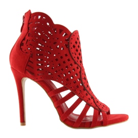 Offene rote offene Zehenstiefel M286 Rot 1