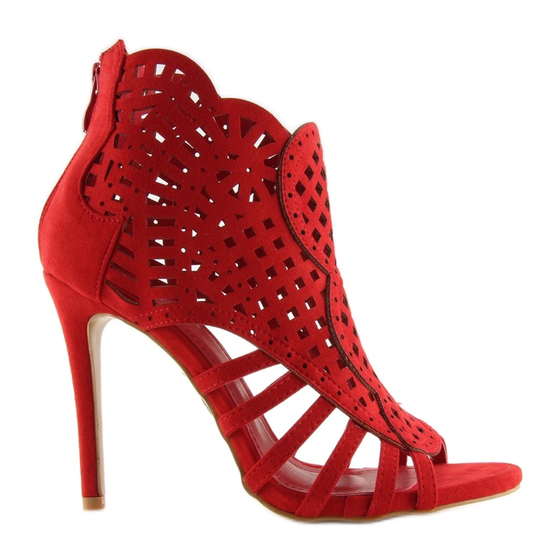 Offene rote offene Zehenstiefel M286 Rot 1