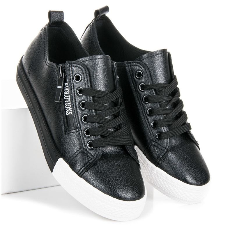 Turnschuhe auf der Plattform schwarz 1