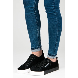 Wildlederturnschuhe auf der Plattform schwarz 1