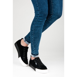 Wildlederturnschuhe auf der Plattform schwarz 2