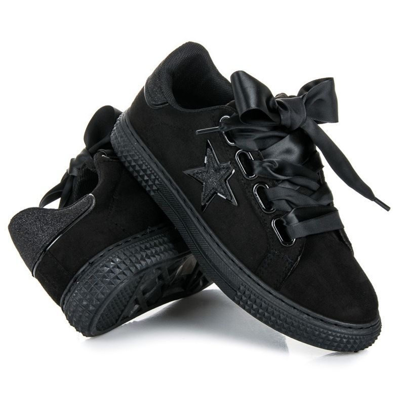 Stylische Sneaker aus Wildleder schwarz 2