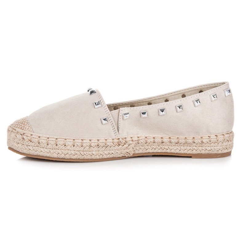 Nio Nio Beige Espadrilles mit Nieten 1
