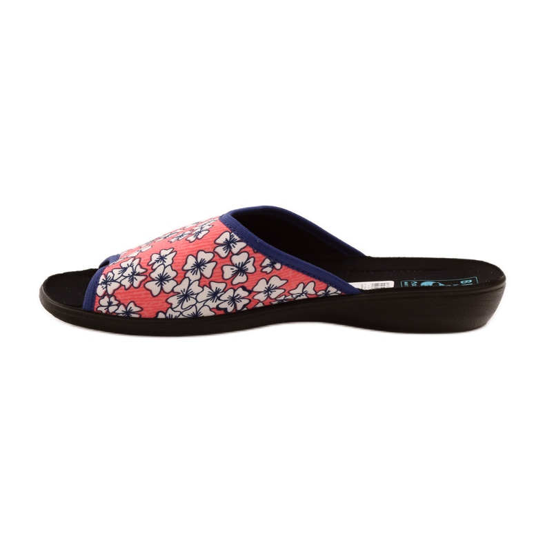 Adanex Leichte korallenrote geblümte Hausschuhe G1 / 2 weiß mehrfarbig rosa 2