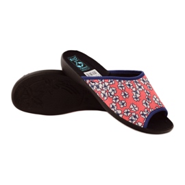 Adanex Leichte korallenrote geblümte Hausschuhe G1 / 2 weiß mehrfarbig rosa 3