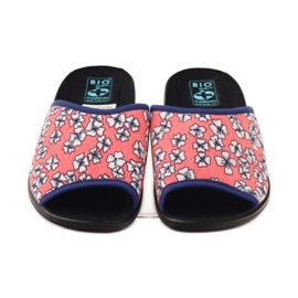 Adanex Leichte korallenrote geblümte Hausschuhe G1 / 2 weiß mehrfarbig rosa 4