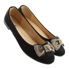 Klassische schwarze schwarze Ballerinas für Damen 2
