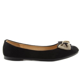 Klassische schwarze schwarze Ballerinas für Damen 1