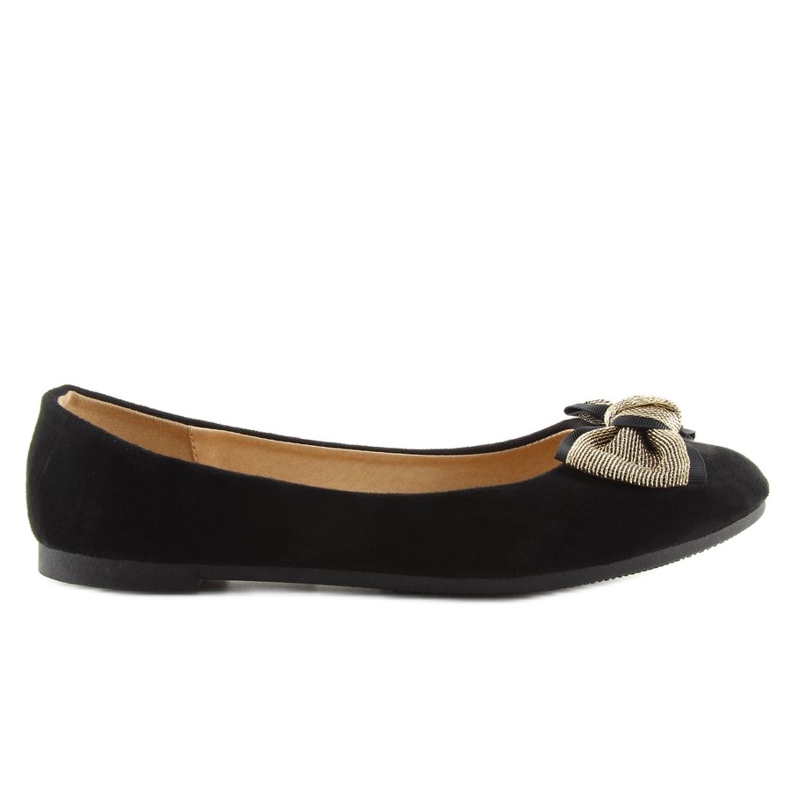 Klassische schwarze schwarze Ballerinas für Damen 1