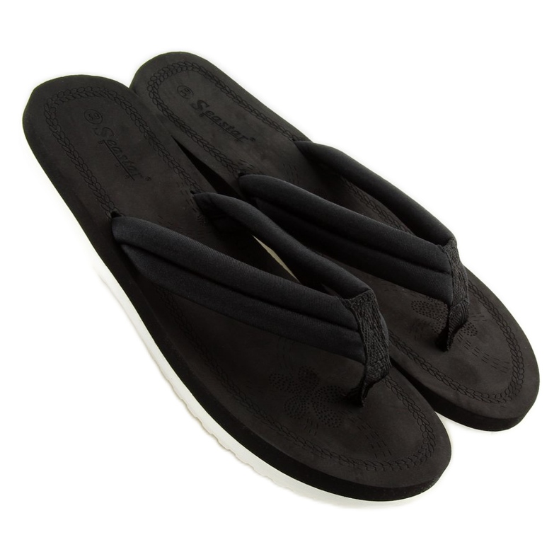 Schwarze Damen Flip-Flops CK38 schwarz 2