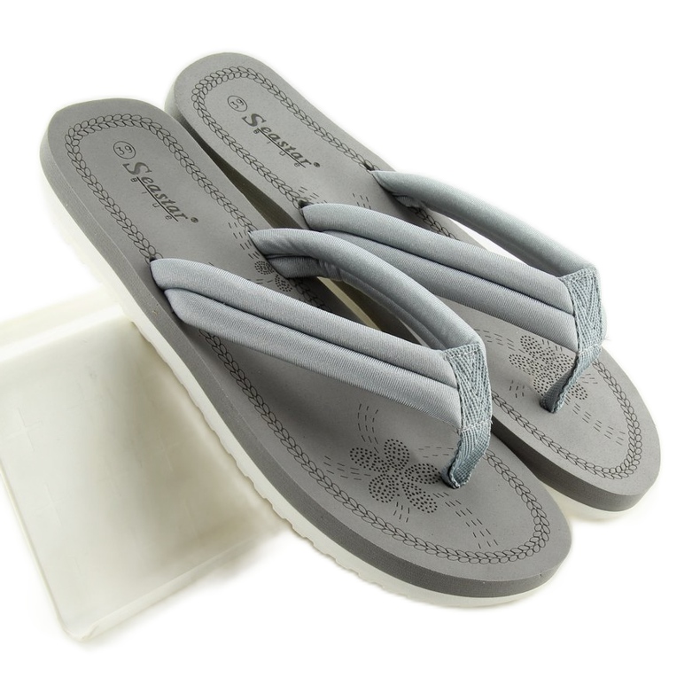Graue Flip-Flops für Frauen CK38 grau 2