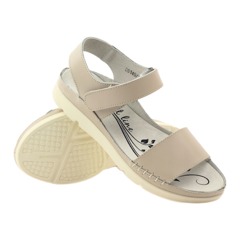 Filippo Bequeme beige Klettsandalen 3