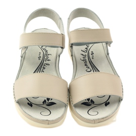 Filippo Bequeme beige Klettsandalen 4