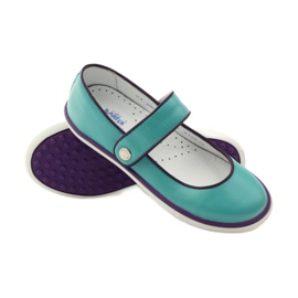 Ballerinas Kinderschuhe Bartek 28368 türkis grün lila weiß 3