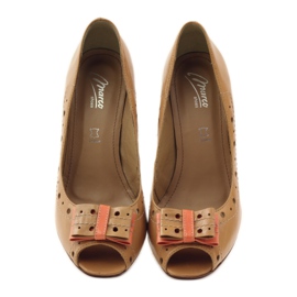 Lederpumps mit Marco 1932-Schleife braun orange 4