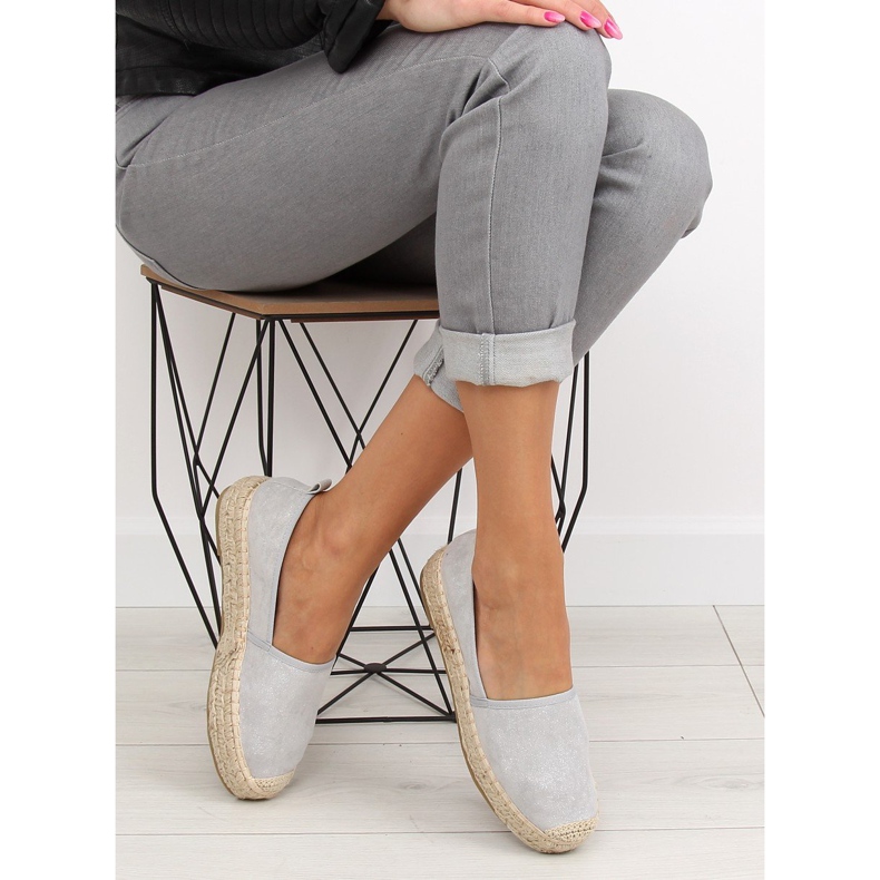 Graue Espadrilles für Damen BB10P grau 1