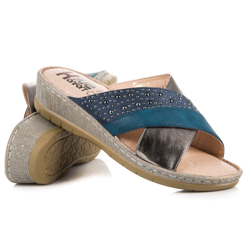 Kylie Lässige Hausschuhe blau 1