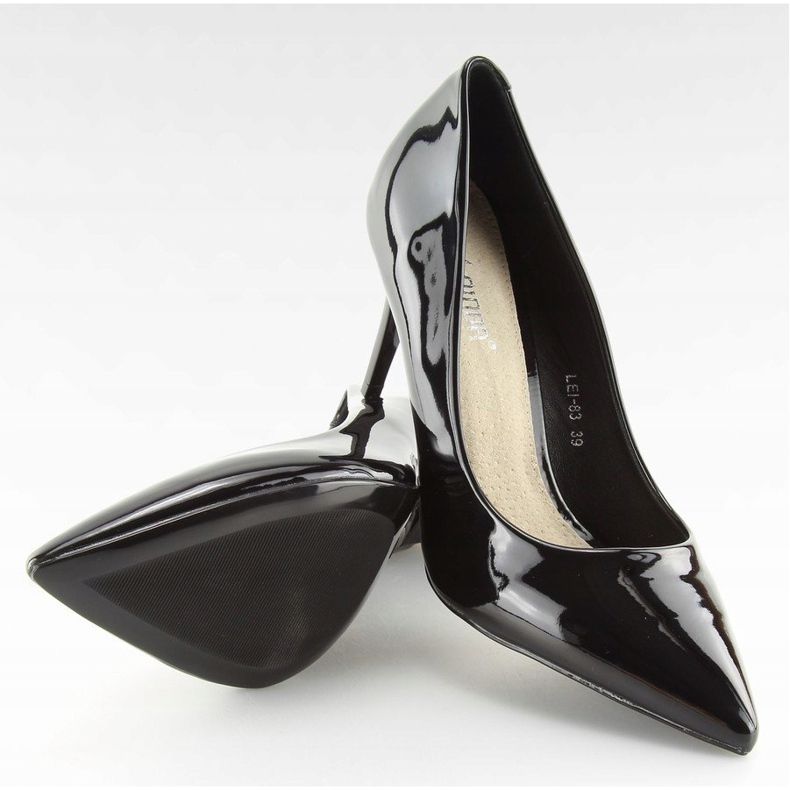 Schwarze Lackleder-Pumps LEI-83 Black 2