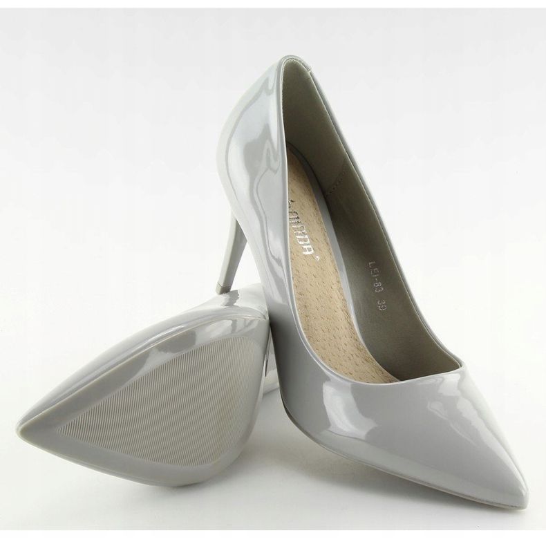 Grau lackierte Damenpumps LEI-83 Grey 2