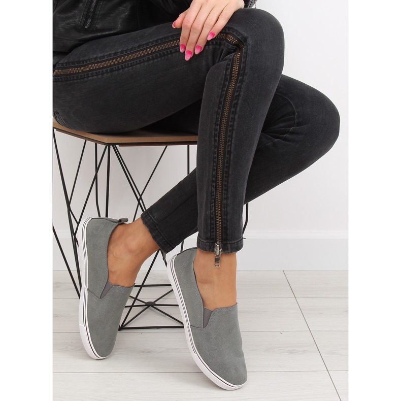 Graue Slipony-Sneakers XL07P D.GRAY 1