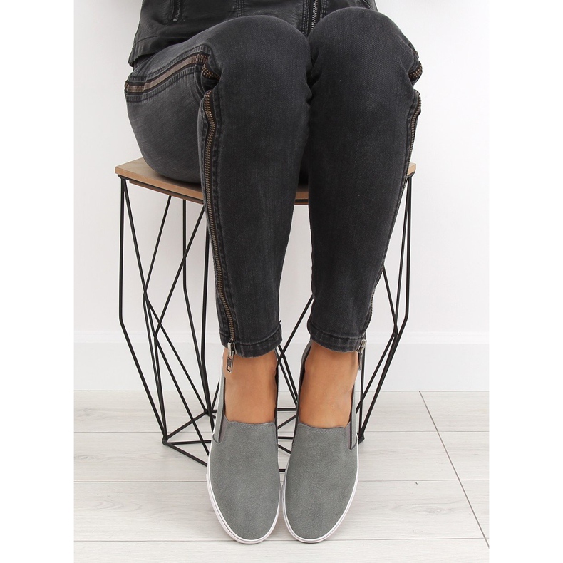 Graue Slipony-Sneakers XL07P D.GRAY 2