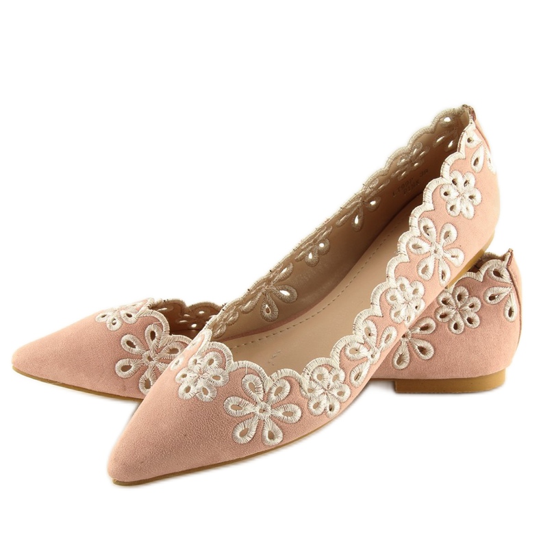 Rosa durchbrochene Ballerinas LT99P rosa 2