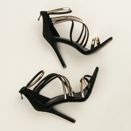 Vinceza Schwarze Sandalen mit hohem Absatz 1