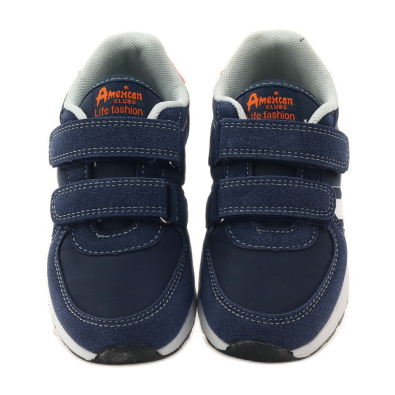 American Club Sportschuhe aus amerikanischem Leder mit Innensohle marineblau orange weiß 4