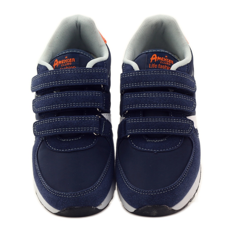 American Club Amerikanische Turnschuhe mit Lederinnensohle navy blau orange weiß 4