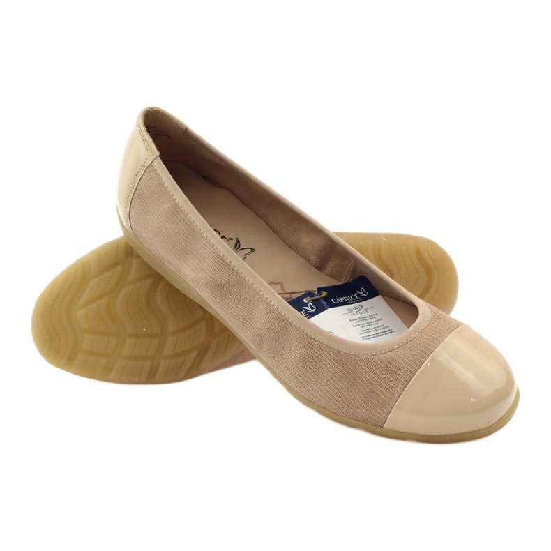 Caprice Damen Ballerinas 22152 Leder beige 3