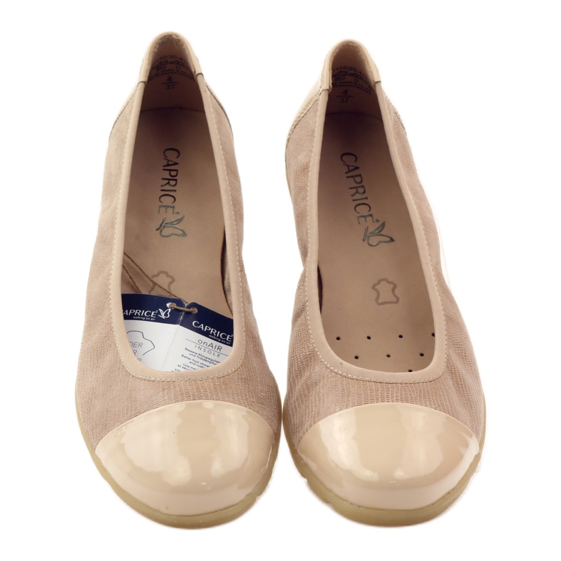 Caprice Damen Ballerinas 22152 Leder beige 4