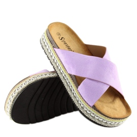 Violette Damenhausschuhe CK15P Violett lila 1