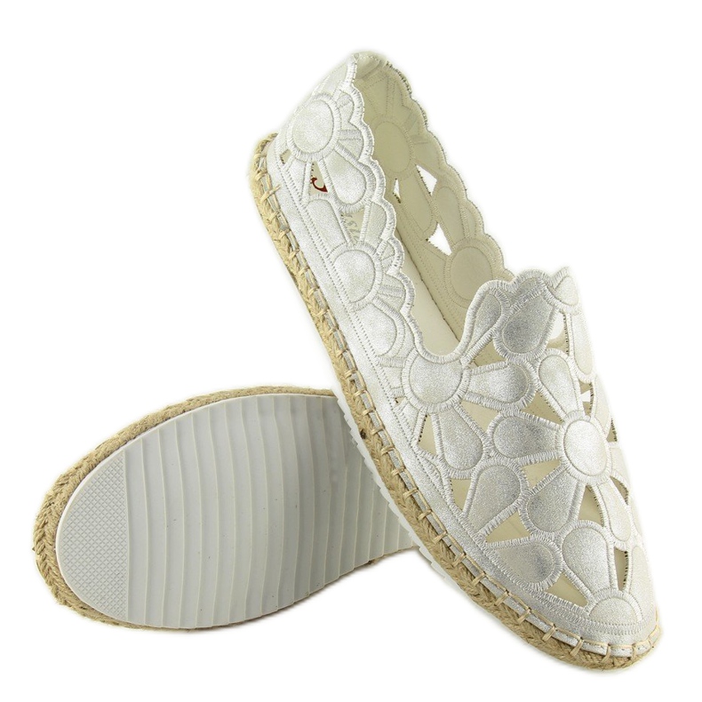 Weiße durchbrochene Damen-Espadrilles LT86 Weiß 2