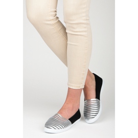 Mckeylor Schwarze und silberne Slip-on-Sneakers 1