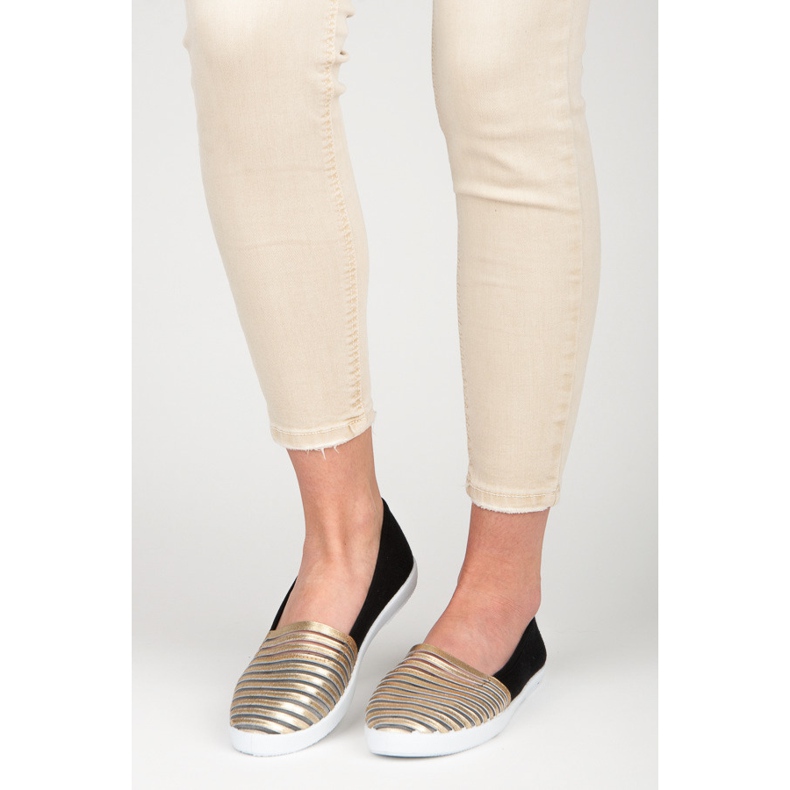 Mckeylor Schwarz-goldene Sneaker zum Hineinschlüpfen gelb 2