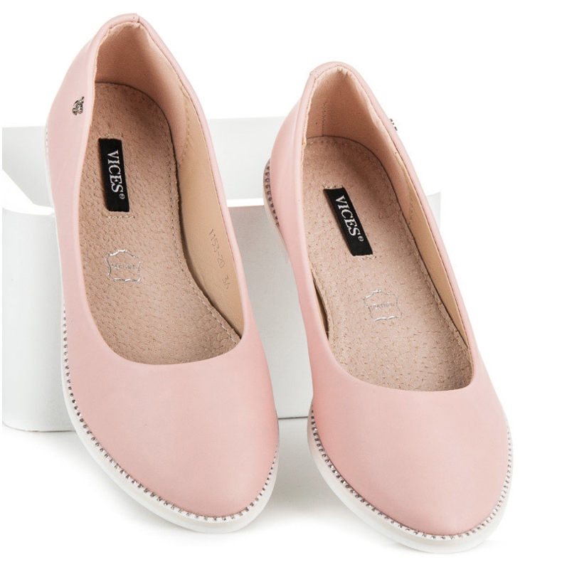 Vices Rosafarbene Ballerinas mit Strasssteinen 2