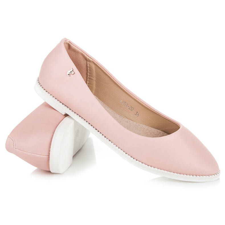 Vices Rosafarbene Ballerinas mit Strasssteinen 1