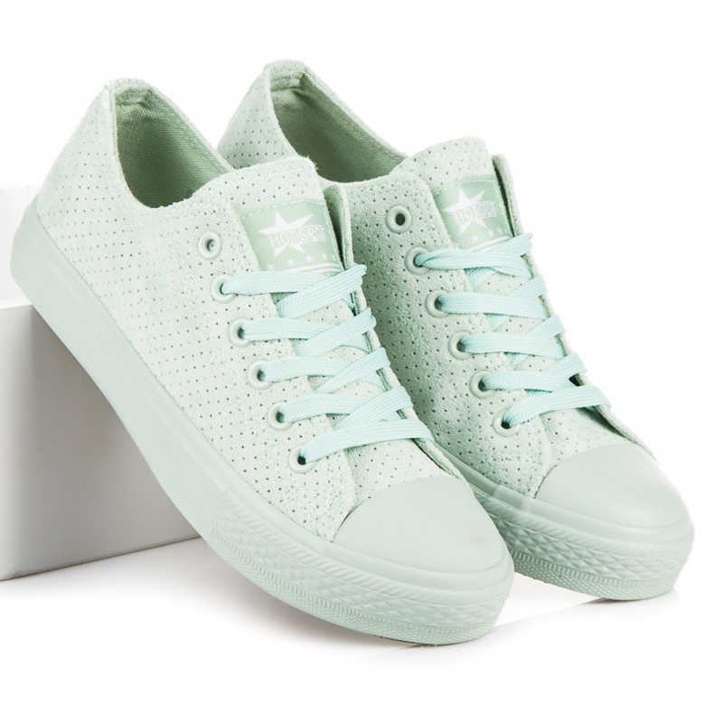Mintgrüne Sneakers aus Wildleder 2
