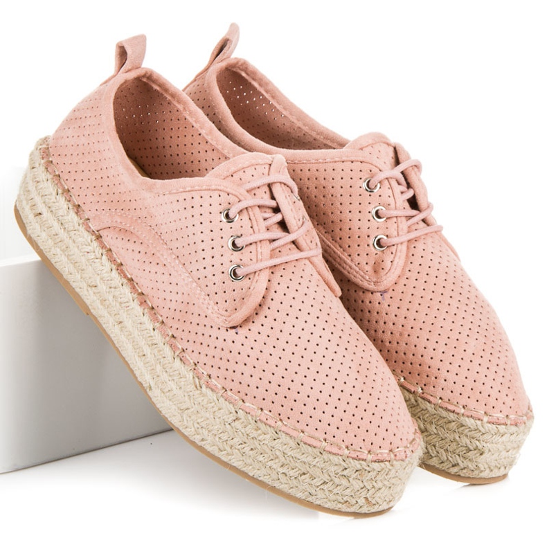 Seastar Durchbrochene Espadrilles auf der Plattform rosa 1