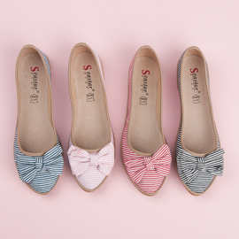 Seastar Gerippte Ballerinas mit Schleife rosa 1