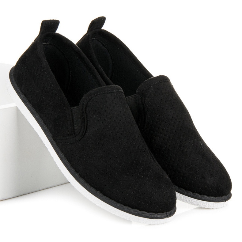 Bestelle Durchbrochene Slipons schwarz 2