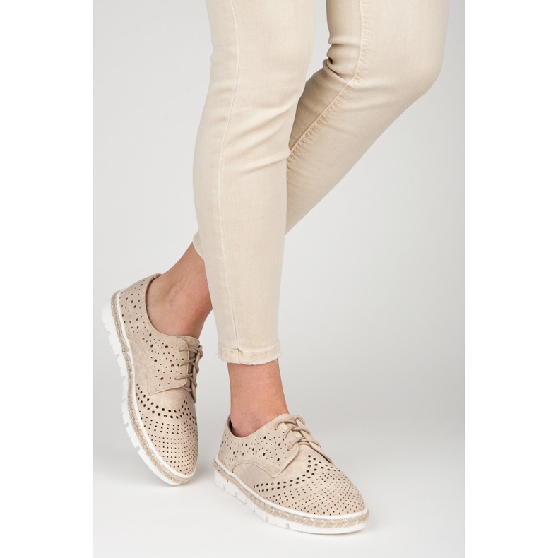 Kylie Durchbrochene Espadrilles beige 2