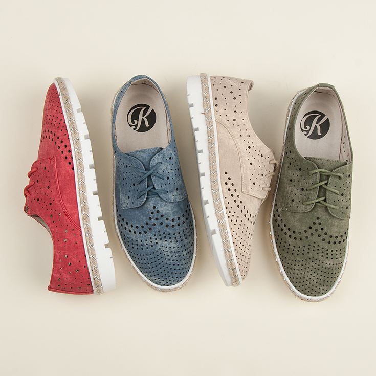 Kylie Durchbrochene Espadrilles grün 1