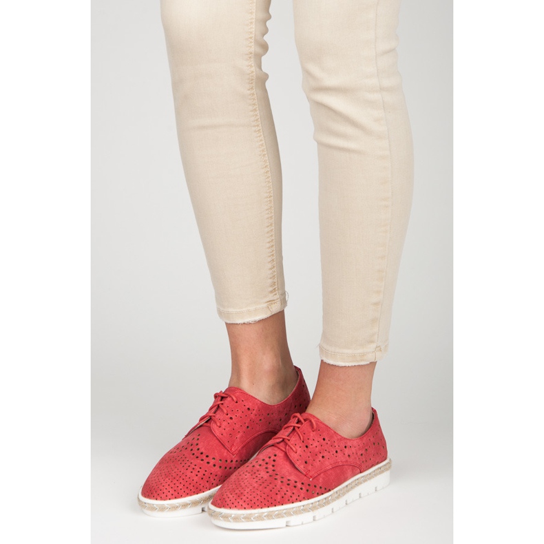 Kylie Durchbrochene Espadrilles rot 2