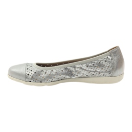 Caprice Damen Ballerinas 22151 Leder grau 2