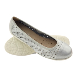 Caprice Damen Ballerinas 22151 Leder grau 3