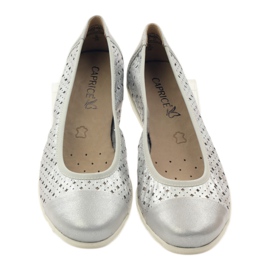 Caprice Damen Ballerinas 22151 Leder grau 4