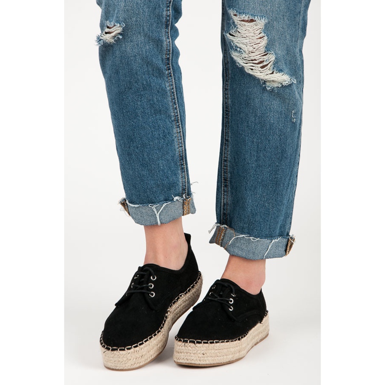 Seastar Durchbrochene Espadrilles auf der Plattform schwarz 1