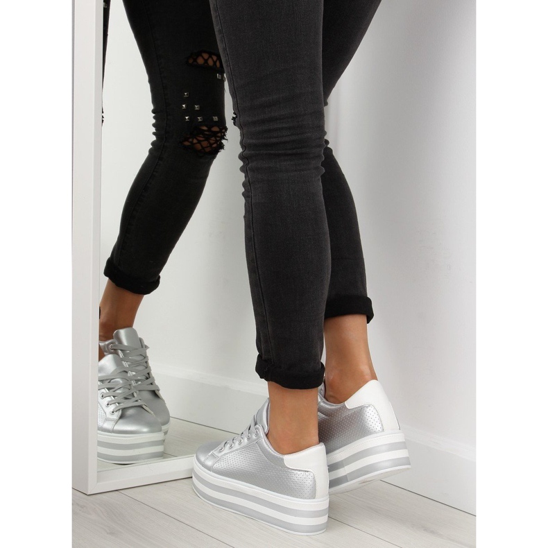 Silberne NB183P Silberne Turnschuhe auf einer hohen Sohle grau 1