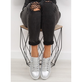 Silberne NB183P Silberne Turnschuhe auf einer hohen Sohle grau 2